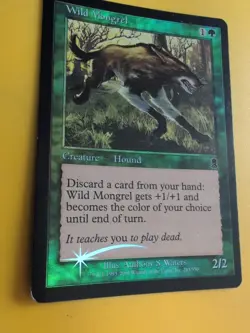 Wild Mongrel - hound - wear to edges MTG Card. Odyssey.Old Border FOIL. - Image 3
