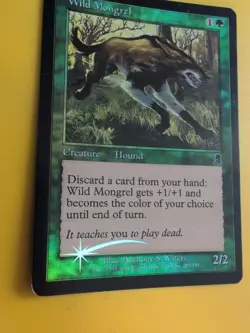 Wild Mongrel - hound - wear to edges MTG Card. Odyssey.Old Border FOIL. - Image 4