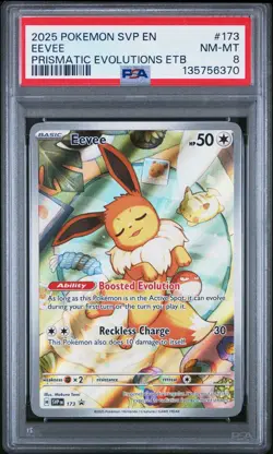 Pokemon Eevee #173 2025 Scarlet & Violet Promo Cards Holo English PSA 8 - Image 1