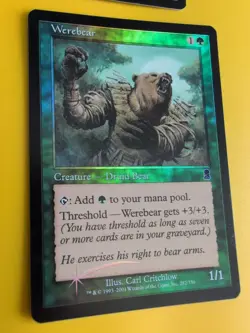 Werebear x2 Druid bear MTG Card. Odyssey.Old Border FOIL.1 foreign 'homen-urso' - Image 4