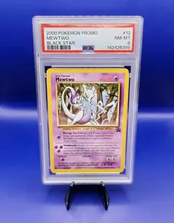 Mewtwo 12 Black Star Promo Pokemon Card WOTC TCG 2000 Pokemon Graded PSA 8 - Image 1