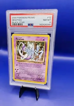 Mewtwo 12 Black Star Promo Pokemon Card WOTC TCG 2000 Pokemon Graded PSA 8 - Image 2