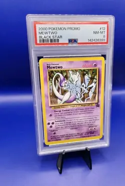 Mewtwo 12 Black Star Promo Pokemon Card WOTC TCG 2000 Pokemon Graded PSA 8 - Image 3