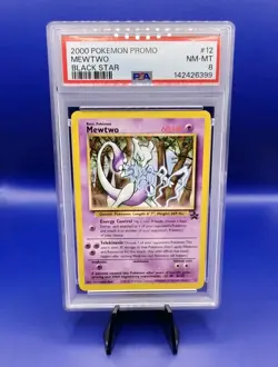 Mewtwo 12 Black Star Promo Pokemon Card WOTC TCG 2000 Pokemon Graded PSA 8 - Image 4