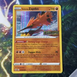 Pokemon Card | Galarian Zapdos STAFF SWSH124 Evolving Skies Promo English - Image 1