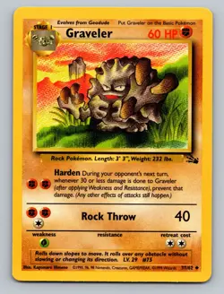 Graveler 37/62 Fossil Set - Uncommon Pokemon Card - Image 1