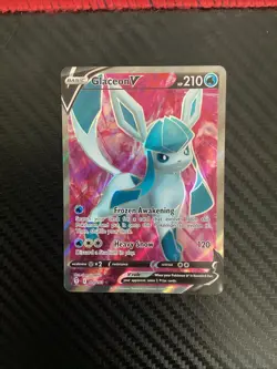 Pokemon Evolving Skies Glaceon v Full Art Holo Card 174/203 SWSH07 NM - Image 1