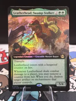 MTG: TMNT - Leatherhead, Swamp Stalker (Extended Art) Foil R 0272 - Image 1