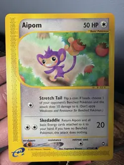 Pokemon TCG Aipom Aquapolis 67/147 Regular Card - Image 1
