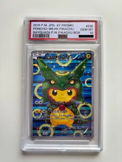 Pokemon PSA graded 10 Poncho Pikachu Rayquaza - Image 1