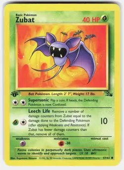 POKEMON ZUBAT 57 FOSSIL 1ST EDITION MP - Image 1