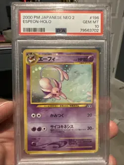 PSA 10 MINT Espeon Neo 2 Holo Japanese #196 - Pokemon TCG - Image 1