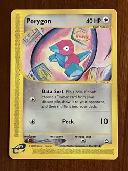 Porygon 103a/147 Non Holo Aquapolis E-Reader Pokemon TCG - Image 1