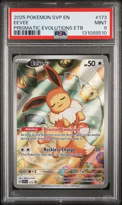 PSA 9 - 2025 Pokemon Prismatic Evolutions ETB EEVEE #173 (8510) - Image 1