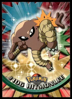 Topps Pokemon Hitmonlee #106 1999 TV Animation Edition Non Holo Blue Logo LP - Image 1