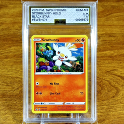 Pokemon SWSH Black Star Promo Scorbunny SWSH071 AGS Gem-MT 10 Holo 2020 - Image 1