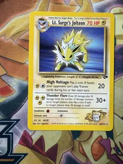 Pokemon TCG Lt. Surge's Jolteon 28/132 Gym Challenge Non Holo (English) - NM - Image 1
