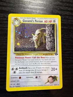 Pokemon TCG Giovanni's Persian 8/132 Gym Challenge Holo Rare Unlimited - Image 1