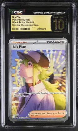 Pokemon N's Plan 170/086 Ultra Rare Black Bolt - CGC 10 PRISTINE - Image 1