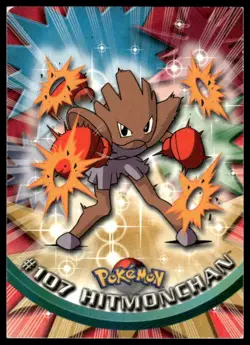 Topps Pokemon Hitmonchan #107 1999 TV Animation Edition Non Holo Blue Logo LP - Image 1