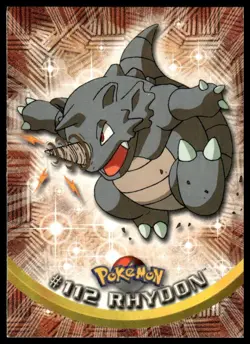 Topps Pokemon Rhydon #112 1999 TV Animation Edition Non Holo Blue Logo NM - Image 1