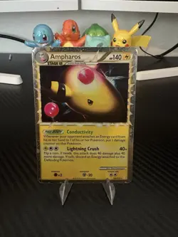 Pokemon TCG Ampharos Prime 105/123 Heartgold & Soulsilver Holo Rare 140 HP - Image 1