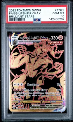 Pokemon Single Strike Urshifu VMAX (Secret) TG29/TG30: Brilliant Stars PSA 10 - Image 1