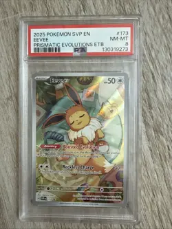 EEVEE 2025 POKEMON SVP EN-SV BLACK STAR PROMO #173 PSA 8 NM-Mint (106) - Image 1
