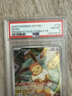 EEVEE 2025 POKEMON SVP EN-SV BLACK STAR PROMO #173 PSA 8 NM-Mint (106) - Image 2