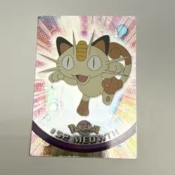 Topps Pokemon 1999 #52 Meowth Blue Logo Holo Foil - MP - Image 1