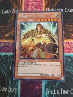 Yugioh Majesty's Fiend PRIO-EN034 Secret Rare Unlimited Near Mint - Image 1