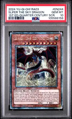 Slifer the Sky Dragon PSA 10 - RA03-EN244 - Quarter Century Secret Rare - Yugioh - Image 1