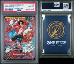 2024 ONE PIECE OP08-TWO LEGENDS SPECIAL ALTERNATE ART #013 PORTGAS D. ACE PSA 10 - Image 3