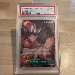 One Piece OP02-041 Monkey.D.Luffy Paramount War Alternate Art Foil PSA 10 - Image 1