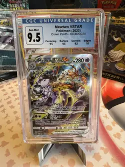 CGC 9.5 (10) Mewtwo VSTAR 2023 Crown Zenith GG44/GG70 Ultra Rare Pokemon Card - Image 1