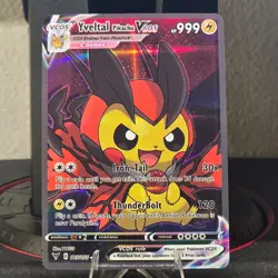 CUSTOM Pikachu, Yveltal Pikachu Cosplay Holo Card - Image 1
