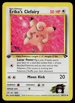 Pokemon Card - Erika's Clefairy Gym Challenge 40/132 Uncommon 1st Edition - Image 1