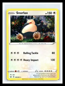 💥 Snorlax 140/202 Cosmos Holo Promo Sword & Shield Pokemon Card - Image 1