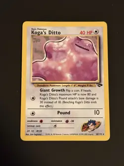 Pokemon Koga's Ditto 10/132 Gym Challenge Holo Rare Unlimited 40 HP Card - Image 1