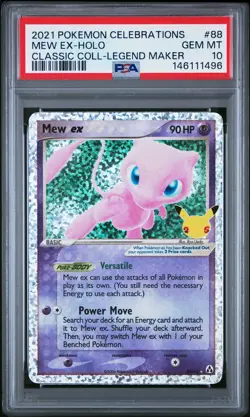 2021 POKEMON CELEBRATIONS CLASSIC COLLECTION #88 MEW EX-HOLO PSA 10 - Image 1