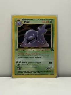 Pokemon TCG Muk Fossil 13/62 Holo 1st Edition Holo Rare - Image 1