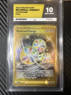 2023 REVERSAL ENERGY Pokemon TCG Paradox Rift #266 Hyper Rare PSA 10 GEM MINT - Image 1
