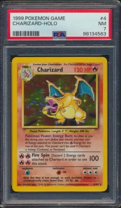 1999 Pokemon Game Charizard #4 Base Set Holo PSA 7 BEAUTY - Image 1