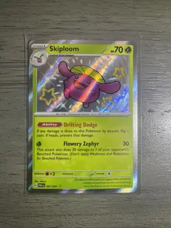 Pokemon TCG Skiploom Scarlet & Violet Paldean Fates Holo Shiny Rare - Image 1