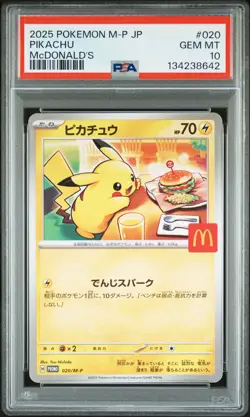 2025 POKEMON JAPANESE M-P PROMO MCDONALD'S #020 PIKACHU PSA 10 - Image 1