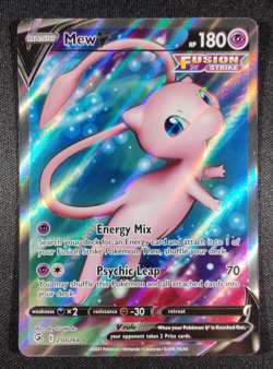 2021 Pokemon Fusion Strike SWSH08 Mew V #250 Full Art Holo Mint - Image 1