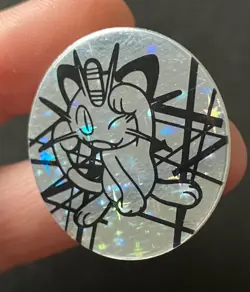 Meowth Pokemon Coin Wizards 2000 Silver Original WOTC Of The Coast RARE - Image 3
