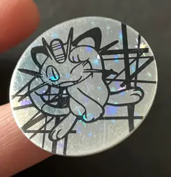 Meowth Pokemon Coin Wizards 2000 Silver Original WOTC Of The Coast RARE - Image 5