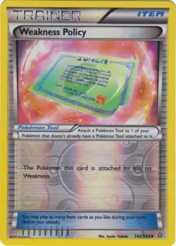 x4 Weakness Policy - 142/160 - Uncommon - Reverse Holo Pokemon XY Primal Clash M - Image 1