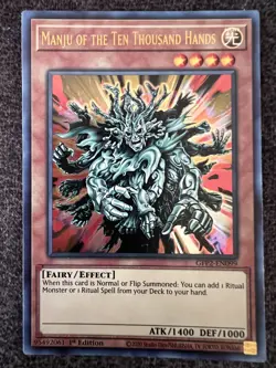 Yugioh Manju of the Ten Thousand Hands GFP2-EN099 Ultra Rare 1st Edition NM - Image 1